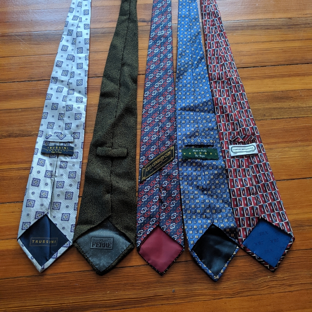 Italian luxury brands silk neck tie bundle